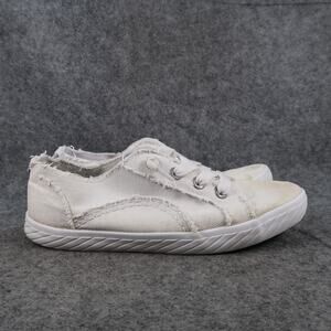 Blu Dor Shoes Womens 8 Sneakers Slip On Casual Canvas White Fabric Trainers